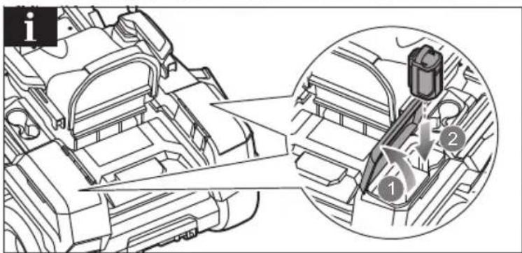 Technical diagram showing a vehicle interior with labeled components and directional arrows indicating movement or flow.