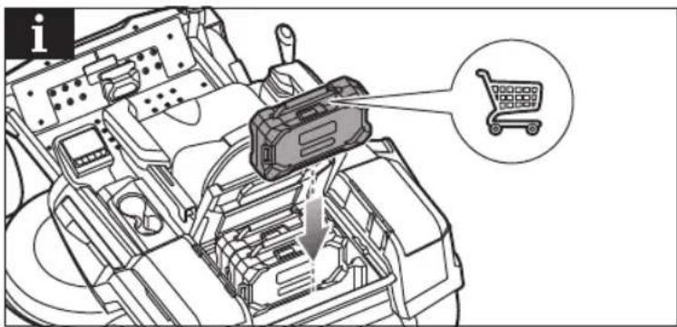 Diagram of a car interior with a shopping cart icon and directional arrow indicating movement or flow
