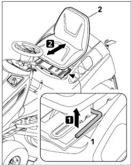 STIHL RT 6112 ZL - Verstellen bestuurdersstoel - 2