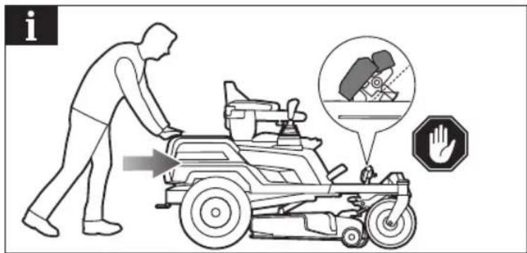 Diagram illustrating a person using a mobility device to stop a vehicle, with an icon indicating the hazard and stop sign.