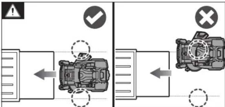 Diagram illustrating vehicle safety inspection with checkmark and cross symbols indicating failure or rejection zones