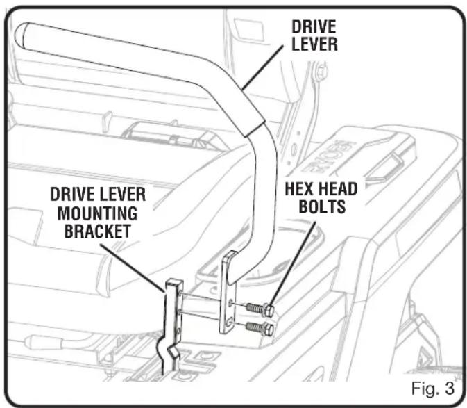 DRIVE LEVER DRIVE LEVER MOUNTING BRACKET HEX HEAD BOLTS Fig. 3