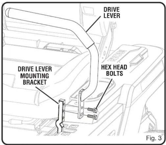 DRIVE LEVER DRIVE LEVER MOUNTING BRACKET HEX HEAD BOLTS Fig. 3
