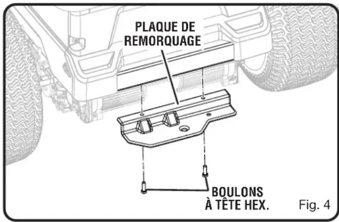 PLAQUE DE REMORQUAGE BOULONS À TÊTE HEX. Fig. 4