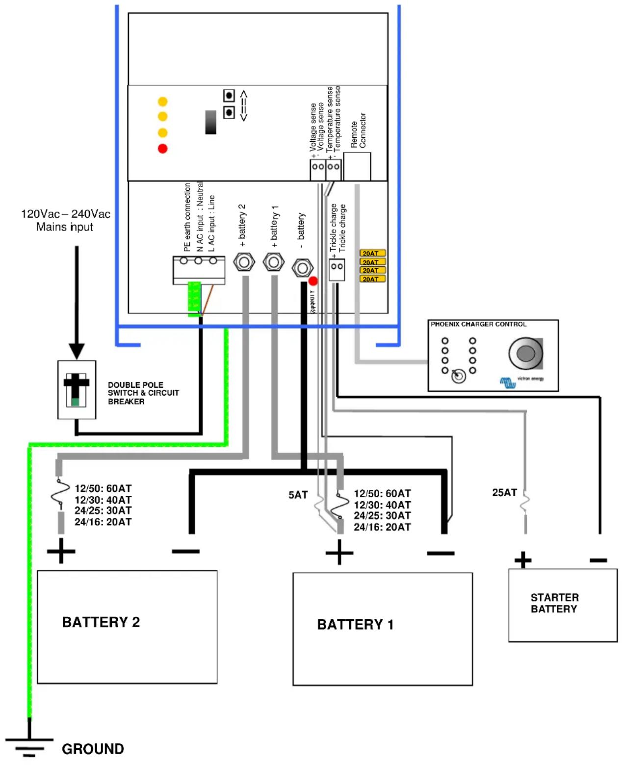 VICTRON ENERGY Phoenix Charger - Anschluss - Reihenfolge - 2