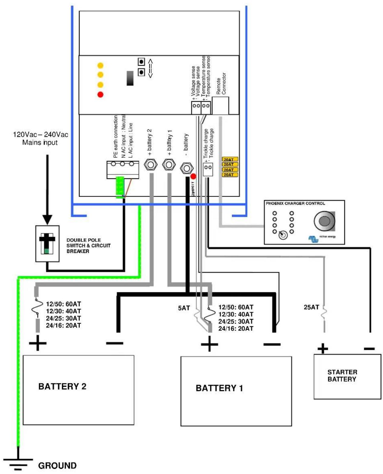 VICTRON ENERGY Phoenix Charger - Connection sequence - 2