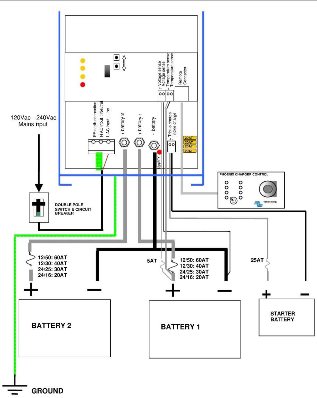 VICTRON ENERGY Phoenix Charger - Anslutningsföljd - 2