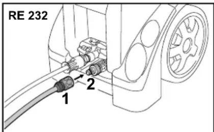 STIHL RE 232 - Establecer la alimentación de agua - 1