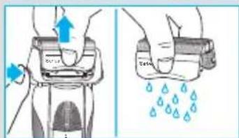 Diagram illustrating a water filtration or drainage process with labeled components and water droplets