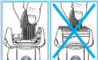 Diagram showing two methods of removing a device into a seat, with a blue X symbol indicating the absence.