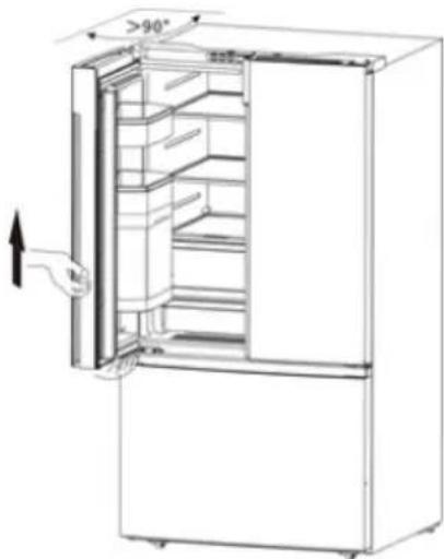 HISENSE FMN551ASF - Desmontar la puerta del refrigerador - 4