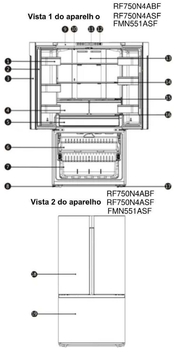 Vista 1 do aparelh o RF750N4ABF RF750N4ASF FMN551ASF Vista 2 do aparelho RF750N4ABF RF750N4ASF FMN551ASF