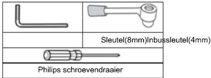 L Sleutel(8mm)Inbussleutel(4mm) Philips schroevendraaier