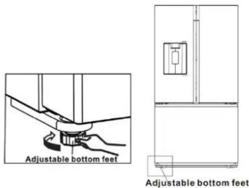 Adjustable bottom feet Adjustable bottom feet