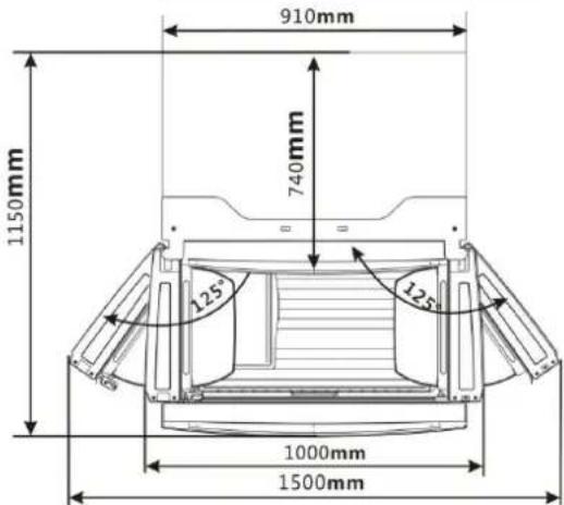 910mm 740mm 1150mm 125° 125° 1000mm 1500mm