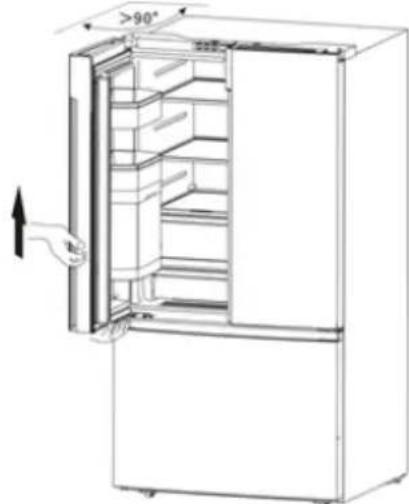 HISENSE FMN551ASF - Démontage de la porte du réfrigérateur - 4