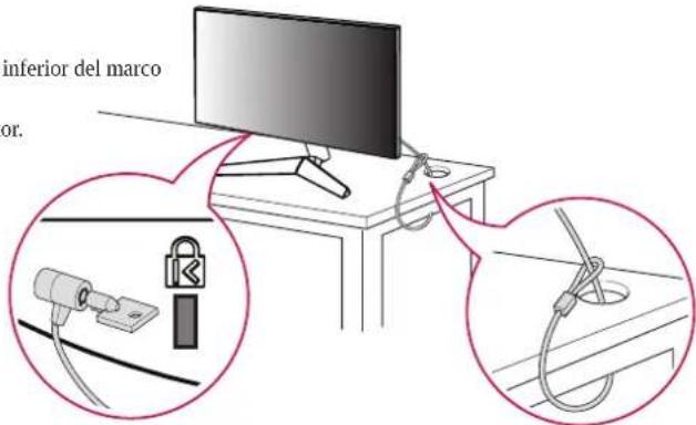 LG 27GQ40W - Uso del cable de anclaje Kensington - 1