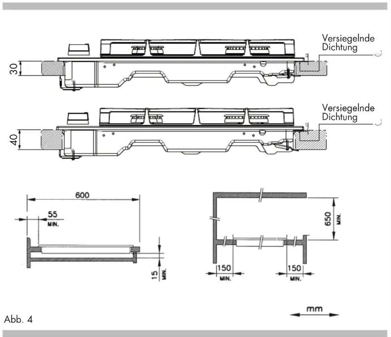 Fulgor Milano FUH 755 G DWK MBK - Aufstellung - 1