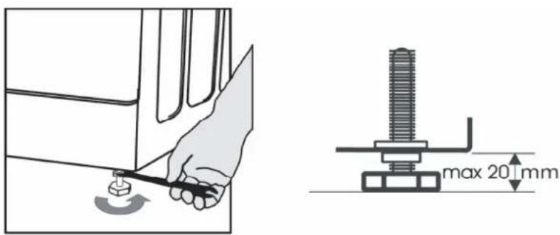 HISENSE WFER1014VA - ADJUSTMENT OF THE FEET - 3