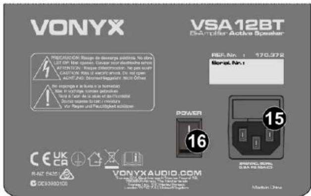 Vonyx VSA15BT - REAR PANEL - 2