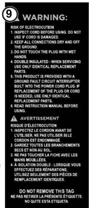 WESTINGHOUSE WPX2700e - SAFETY LABELS AND DECALS - 3