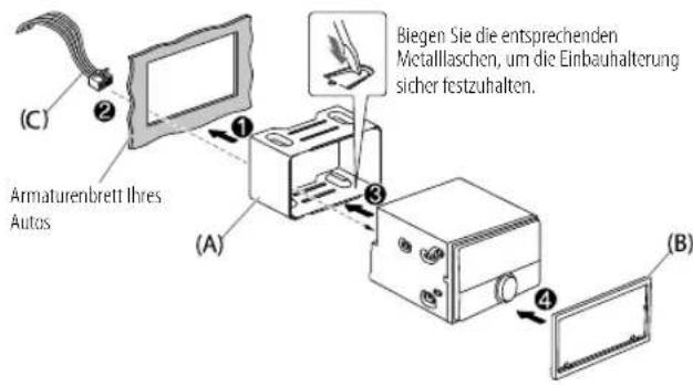 KENWOOD DPX5200BT - Einbau der Einheit (Einbau im Armaturenbrett) - 1