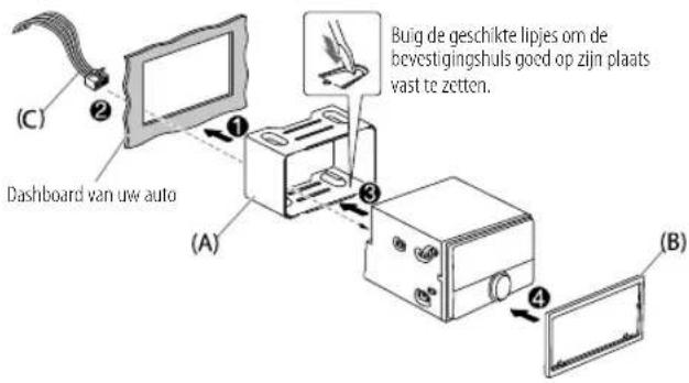KENWOOD DPX5200BT - Installeren van het toestel (in-dashboard montage) - 1