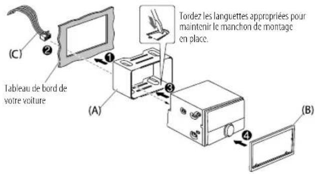 KENWOOD DPX5200BT - Installation de l'appareil (montage encastré) - 1