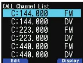 KENWOOD THD74A - LISTE DES CANAUX D'APPEL - 1
