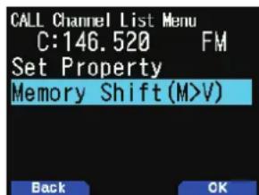 KENWOOD THD74A - Transfert de la mémoire à partir de la liste des canaux d'appel - 1