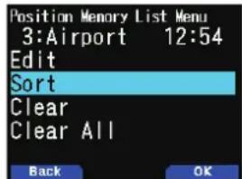 KENWOOD THD74A - Tri de la liste de mémoire de position - 1