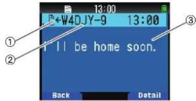 KENWOOD THD74A - Réception d'un message - 1