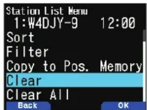 KENWOOD THD74A - Effacer la mémoire de station APRS - 1