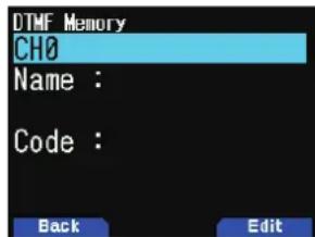 KENWOOD THD74A - Enregistrement d'un code DTMF dans la mémoire - 1