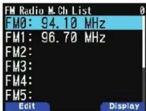 KENWOOD THD74A - Sélection de l'affichage des stations de radio - 1