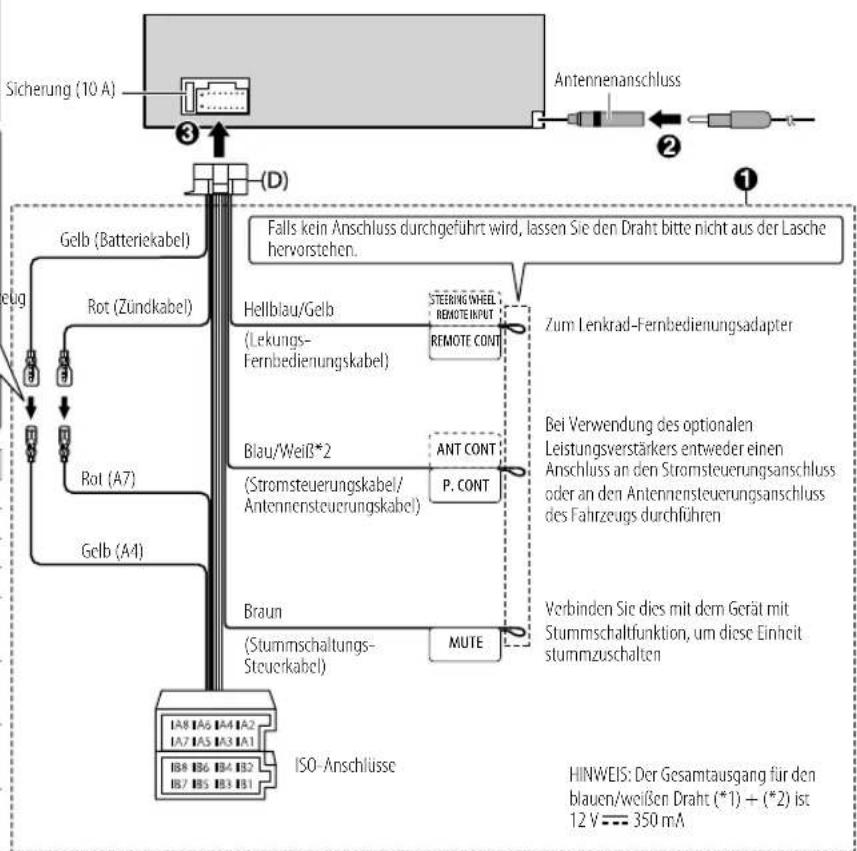 KENWOOD KMMBT508DAB - Anschluss des ISO-Anschlusses an manche VW/Audi oder Opel (Vauxhall) Automobile - 2