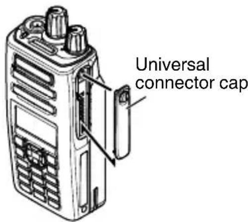 KENWOOD NX3320 - INSTALLING THE CAP OVER THE UNIVERSAL CONNECTOR - 1