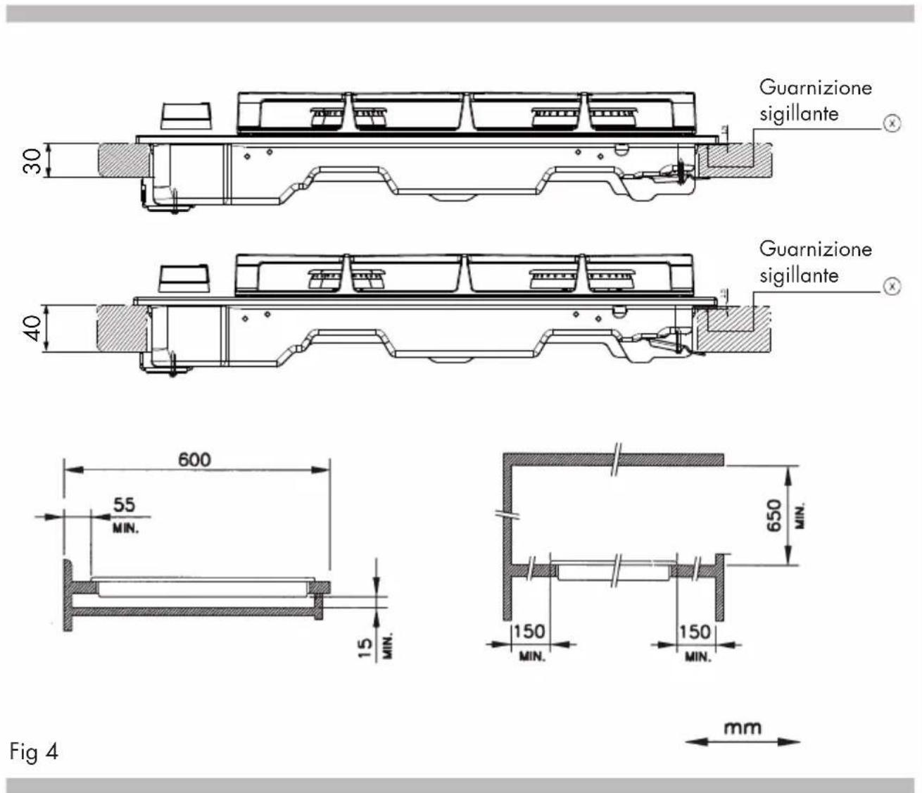 Fulgor Milano FUH 604 G DWK MBK - Posizionamento - 1