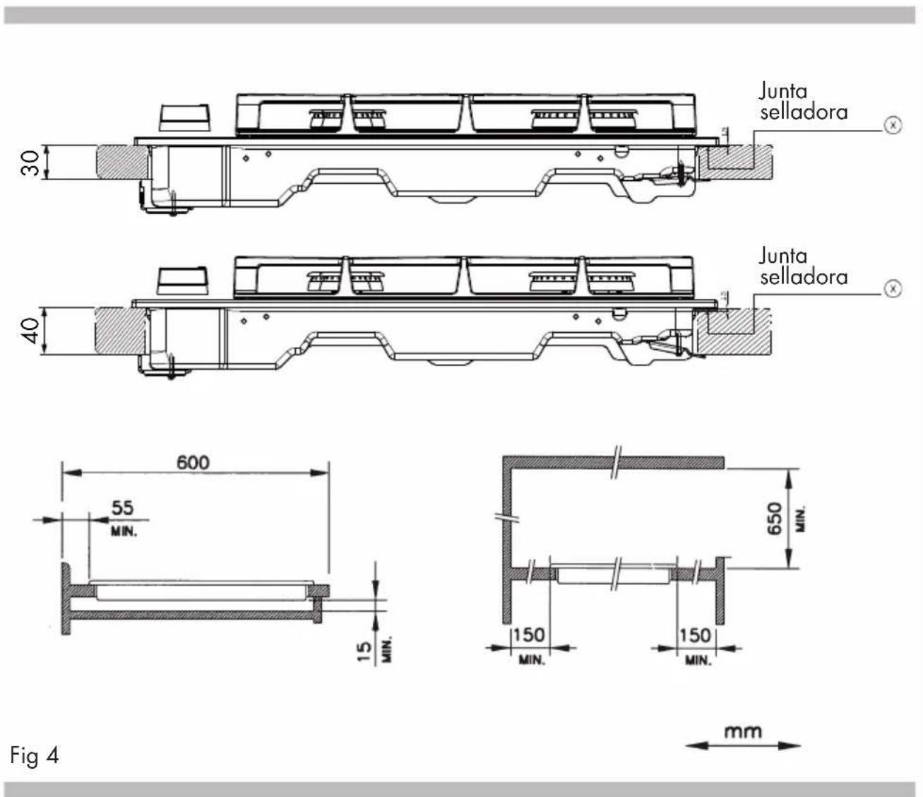 Fulgor Milano FUH 604 G DWK MBK - Colocación - 1