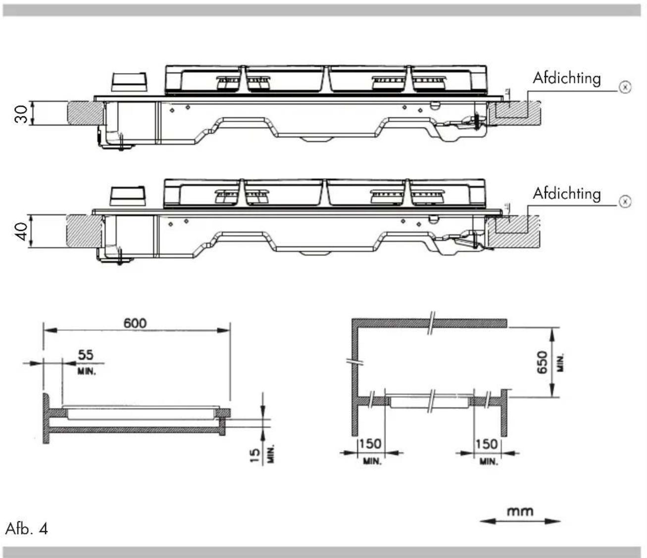 Fulgor Milano FUH 905 G DWK MBK - Plaatsing - 1