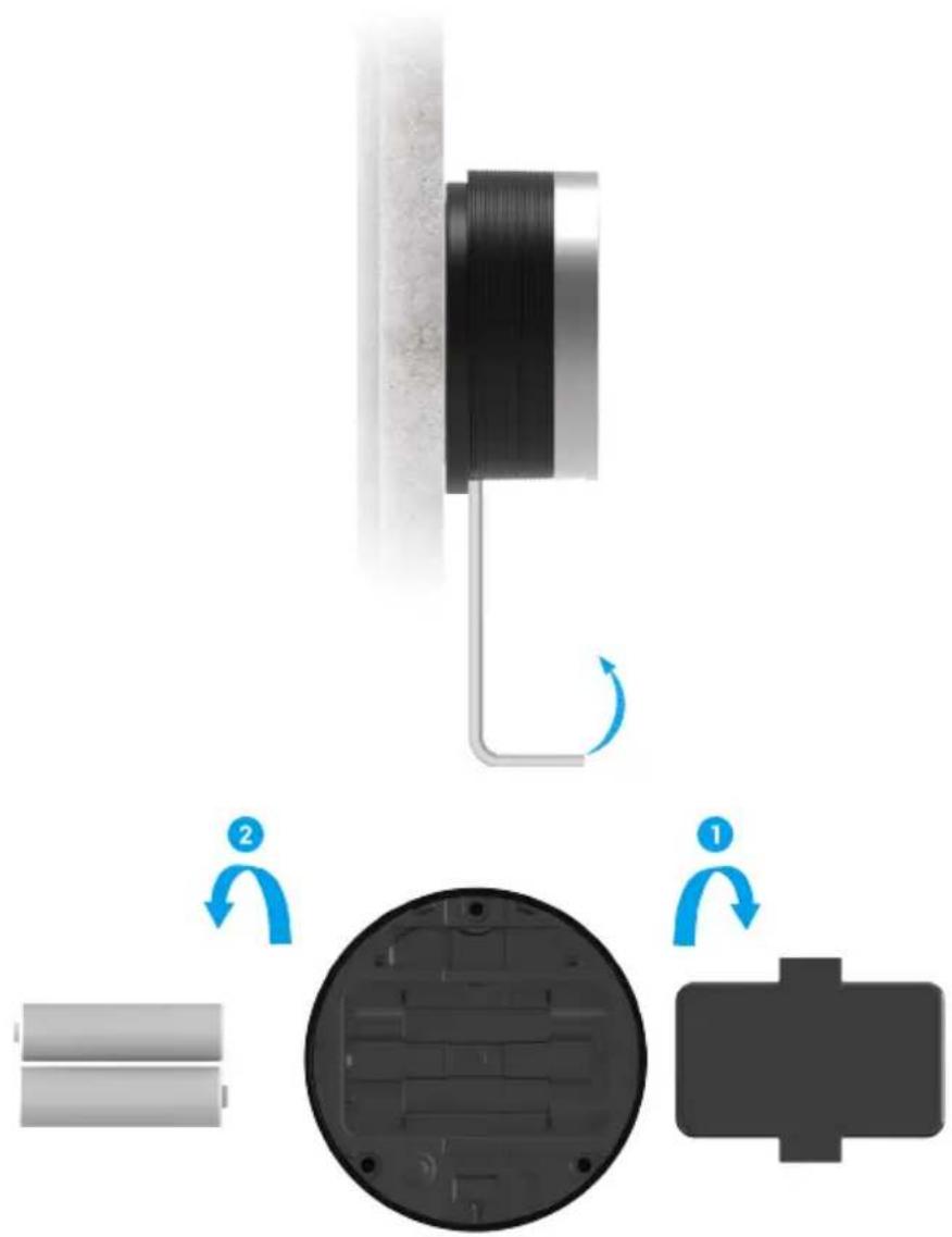 EZVIZ DL01P - Installation des piles - 1