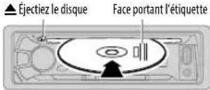Éjectiez le disque Face portant l'étiquette