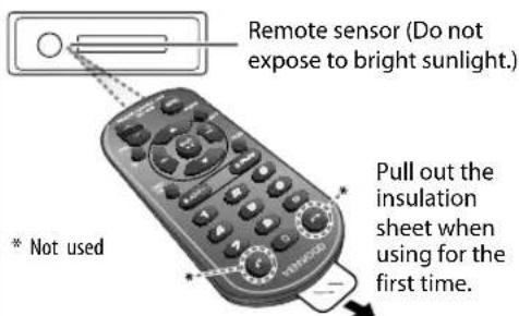 Remote sensor (Do not expose to bright sunlight.) * Not used Pull out the insulation sheet when using for the first time.