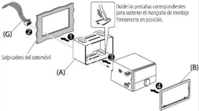 KENWOOD DPX524BT - Instalación de la unidad (montaje en el tablero) - 1