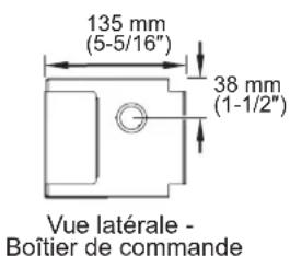 135 mm (5-5/16") 38 mm (1-1/2") Vue latérale - Boîtier de commande