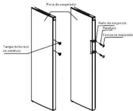 HISENSE FV354N4BIF - Instalar os puxadores das portas - 1