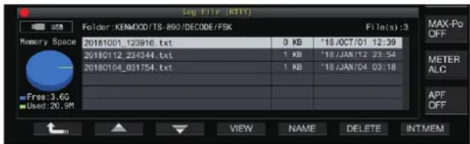 KENWOOD TS890S - Modification du fichier journal de communication - 1