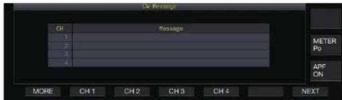 KENWOOD TS890S - Appuyez sur F2 [KEYER] pour afficher l'écran de message CW (pour l'entrée de texte). - 1