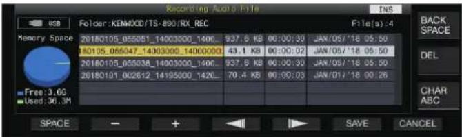 KENWOOD TS890S - Renommer un fichier audio - 1