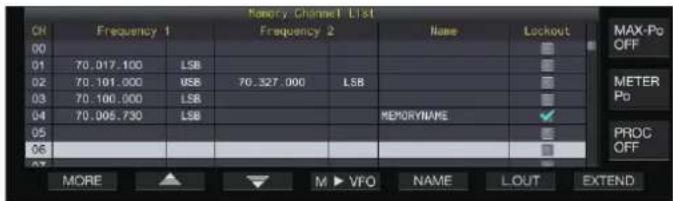 KENWOOD TS890S - Verrouillage de canal de mémoire - 1